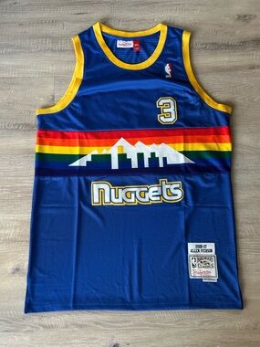 Allen Iverson Mitchell & Ness Denver Nuggets Blue Hardwood Classics Jersey XXL